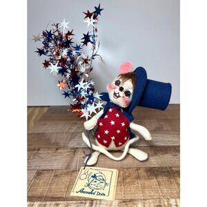 Annalee Dolls Patriotic Mouse Figure With Star Bouquet & Top Hat 2031, Tags